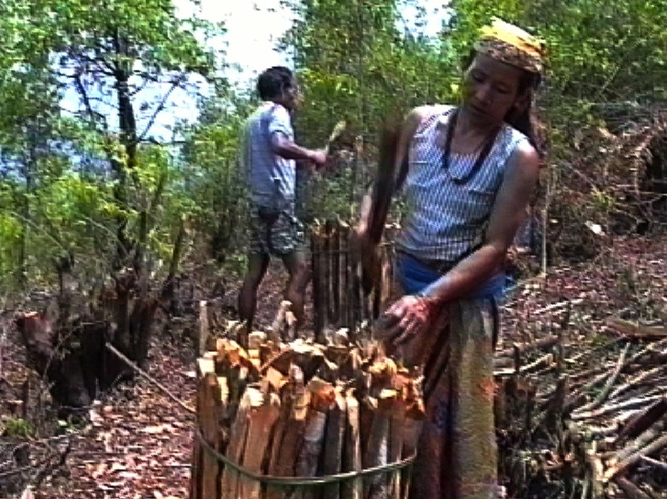 Dilmaya bundling wood in 1992's image