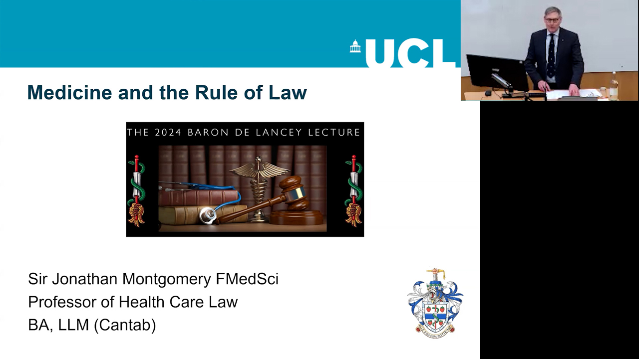 'Medicine and the Rule of Law': The Baron Ver Heyden de Lancey Lecture 2024 (audio)'s image